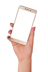 gold smartphone isolated