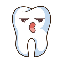 teeth funny character kawaii style vector illustration design