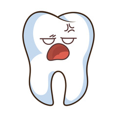 teeth funny character kawaii style vector illustration design