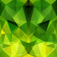 Abstract background consisting of green, yellow triangles. Geometric design for business presentations or web template banner flyer. Vector illustration