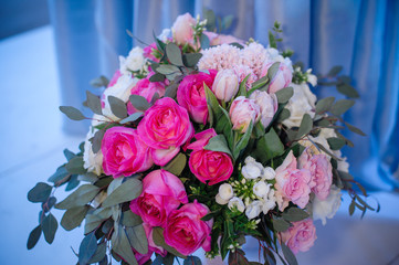 bouquet flowers in the interior style of rustic