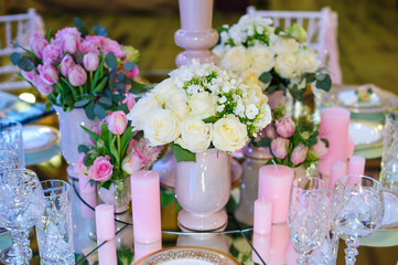 bouquet flowers in the interior style of rustic