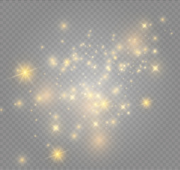 Glow light effect. Vector illustration. Christmas flash. dust