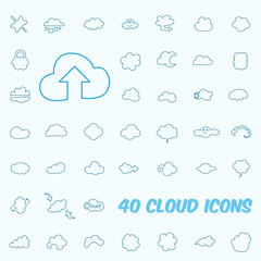 Fototapeta premium Set of Cloud Icons