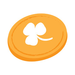 Isolated golden coin on a white background, Vector illustration