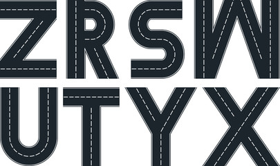 font in shape of road