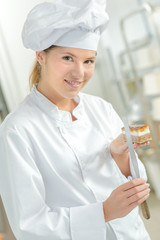 Confectioner proud of her pastry