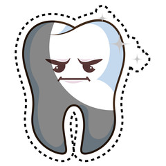 teeth funny character kawaii style vector illustration design