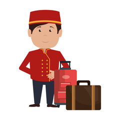 bellboy character hotel service icon vector illustration design