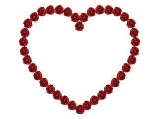 3D illustration frame rose heart