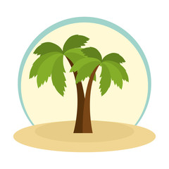 summer beach with palms vector illustration design