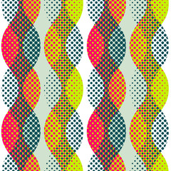 Abstract seamless pattern. Pixelated waves motif background - 134526021