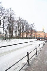 Fototapeta premium Swan Canal at winter.