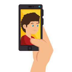 selfie photography technology icon vector illustration design