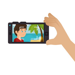 Fototapeta na wymiar selfie photography technology icon vector illustration design