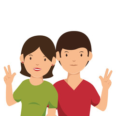 couple avatars characters isolated icon vector illustration design