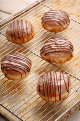 Traditional Polish donuts with liqueur