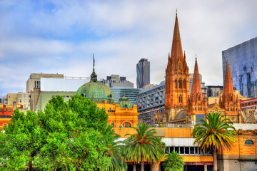 Flinders Street Station and St Paul's Cathedral in Melbourne