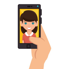 selfie photography technology icon vector illustration design