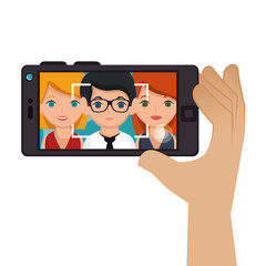 selfie photography technology icon vector illustration design