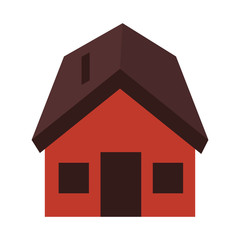 exterior cute house icon vector illustration design