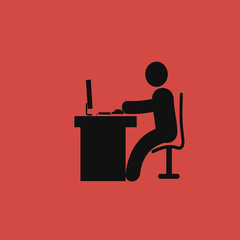 person with laptop icon. flat design