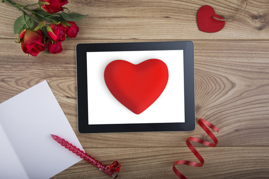 Computer Tablet for Internet Dating concept
