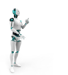 Cyborg man,isolated on white background