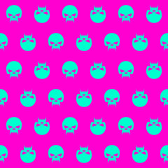Fototapeta premium Raster version. Seamless pattern of skulls.