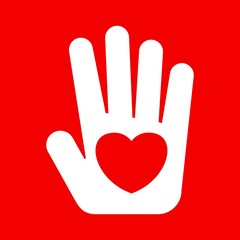 Obraz premium white hand with heart