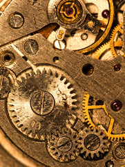 clockwork old mechanical USSR watch, high resolution and detail