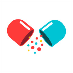 Tablet pill vector illustration.