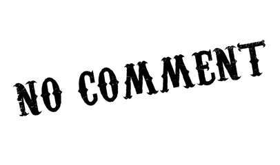 No Comment rubber stamp. Grunge design with dust scratches. Effects can be easily removed for a clean, crisp look. Color is easily changed.