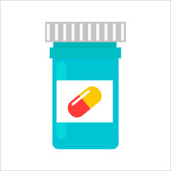 Tablet pills tube vector illustration.