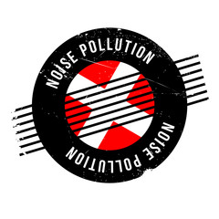 Noise Pollution rubber stamp. Grunge design with dust scratches. Effects can be easily removed for a clean, crisp look. Color is easily changed.