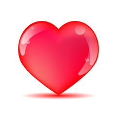 Red heart isolated on white background vector illustration