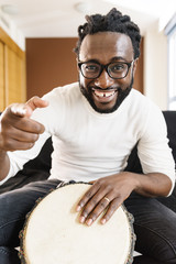 Obraz premium Musician Playing Drum.