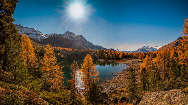 Autumn day, Swiss Alps, Switzerland, Europe 