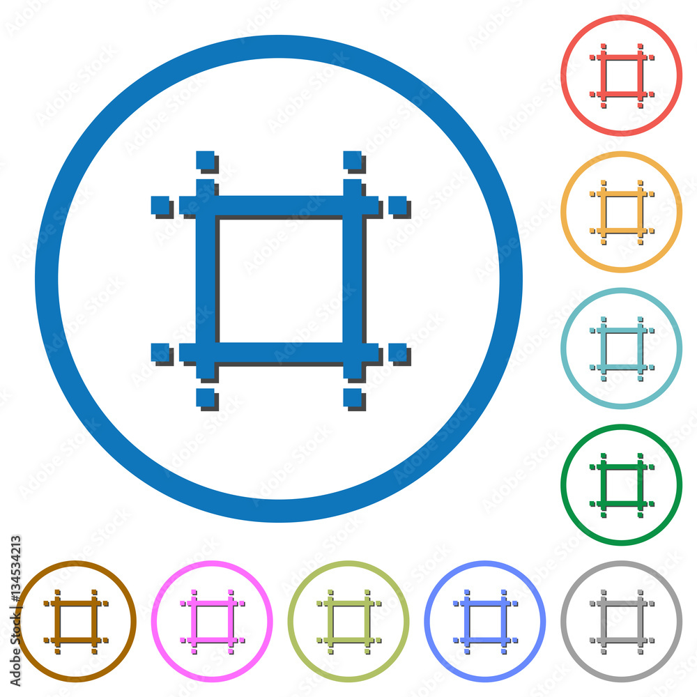 Poster adjust canvas size icons with shadows and outlines