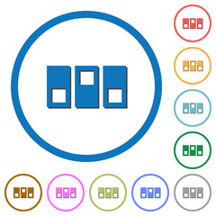 Switchboard icons with shadows and outlines