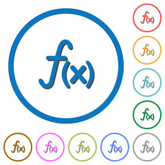 Function icons with shadows and outlines