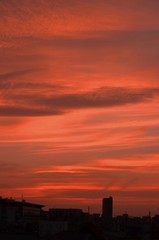 台風一過の夕焼け
