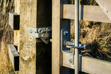 Latch on wooden gate