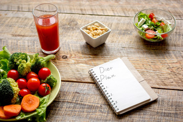 concept diet, slimming plan with vegetables mock up