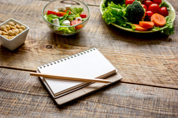 concept diet, slimming plan with vegetables mock up