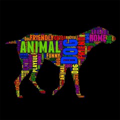 Dog Typography word cloud colorful Vector illustration