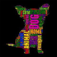 Dog Typography word cloud colorful Vector illustration