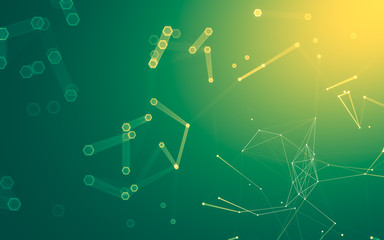 Abstract polygonal space low poly dark background, 3d rendering