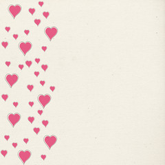Floating Hearts on Cream Canvas Background