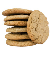 Stack of isolated homemade cookies.